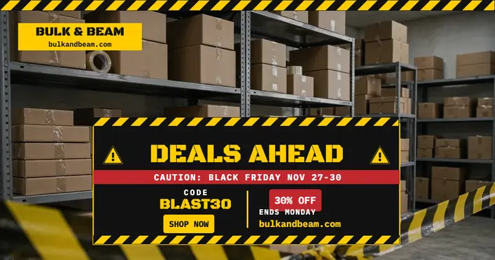 Bulk and Beam Black Friday caution sale post: black friday sale post template
