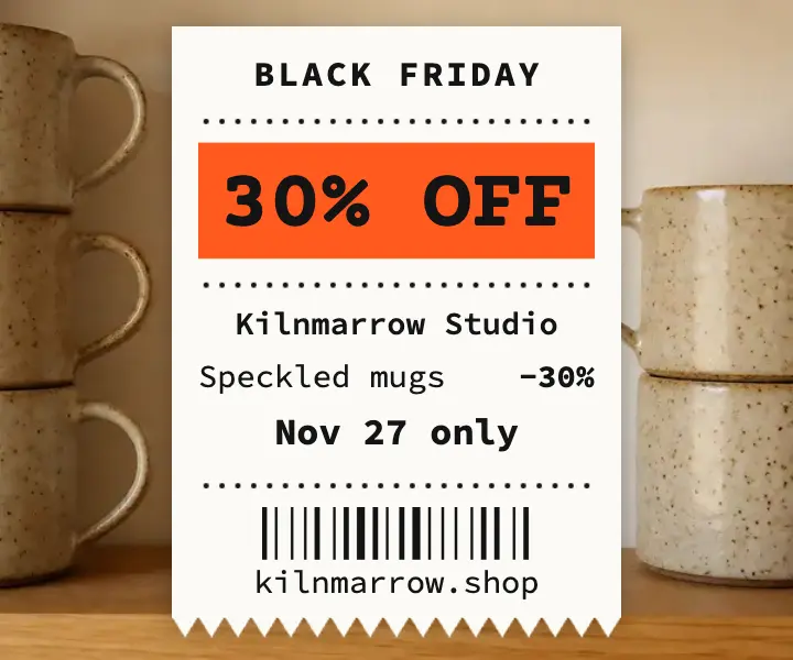 Kilnmarrow Black Friday mug sale receipt ad template