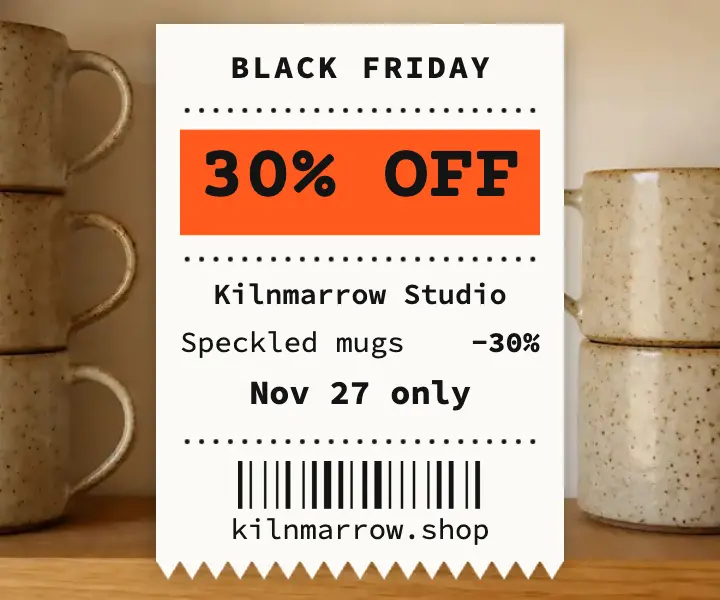 Kilnmarrow Black Friday mug sale receipt ad template