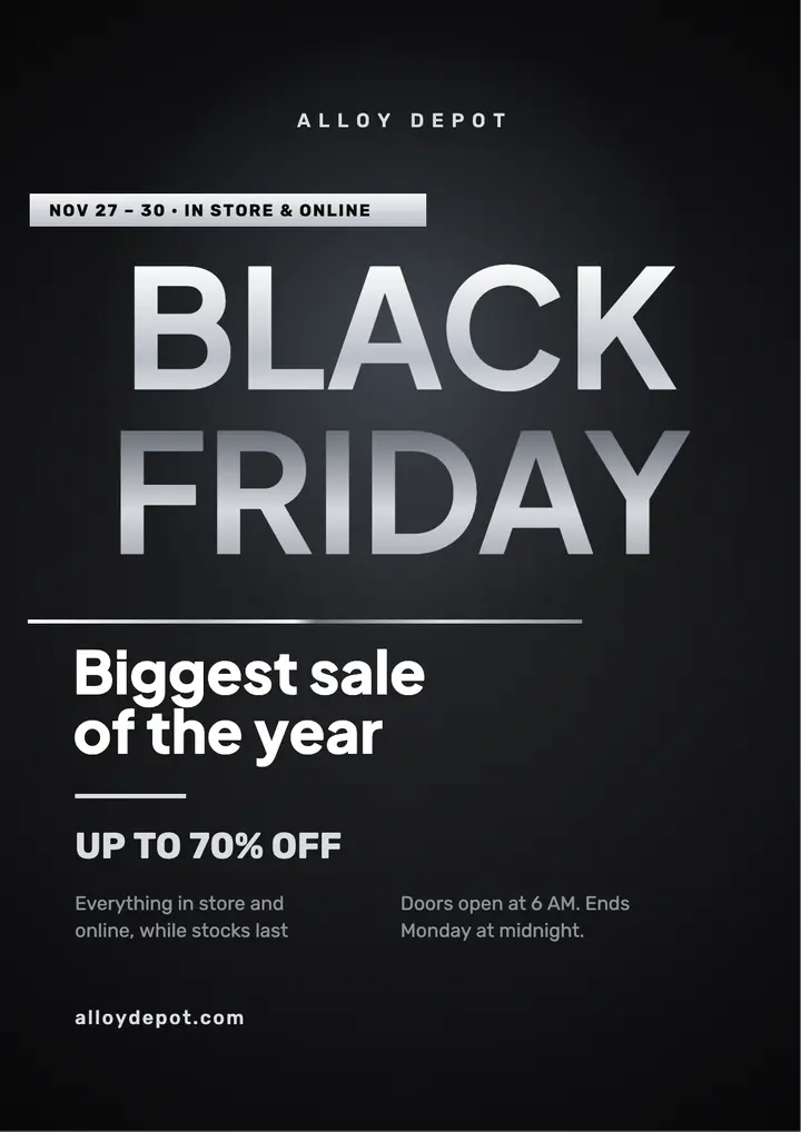 Chrome Black Friday flyer template