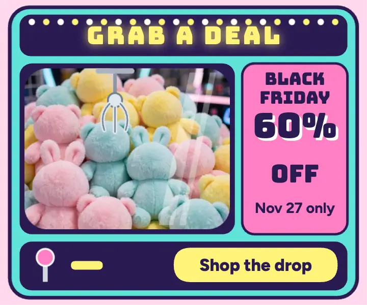 Black Friday claw machine ad: black friday banner ad template