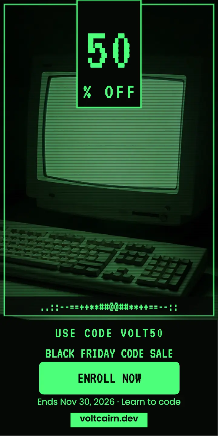 Voltcairn Black Friday coding bootcamp ad: black friday ad template