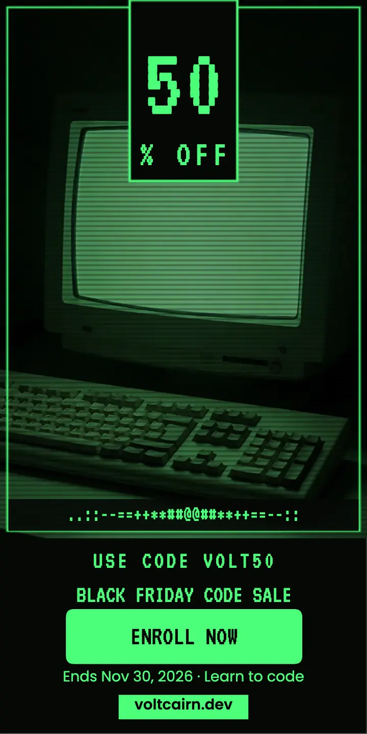 Voltcairn Black Friday coding bootcamp ad template