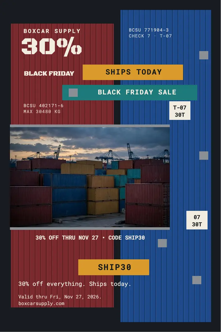 Boxcar Supply Black Friday container poster template