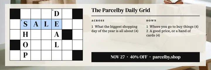 Parcelby Black Friday crossword header template