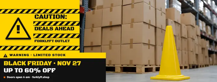 Forklyft Outlet Black Friday caution cover: black friday facebook cover template