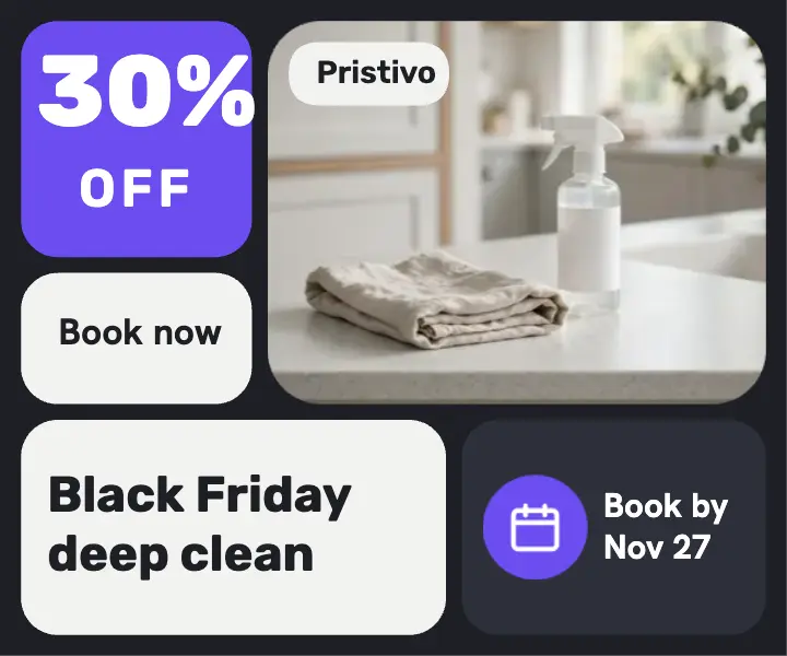 Pristivo Black Friday deep clean bento ad template
