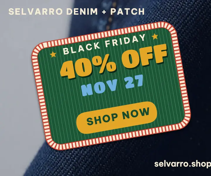 Selvarro Black Friday denim patch ad template