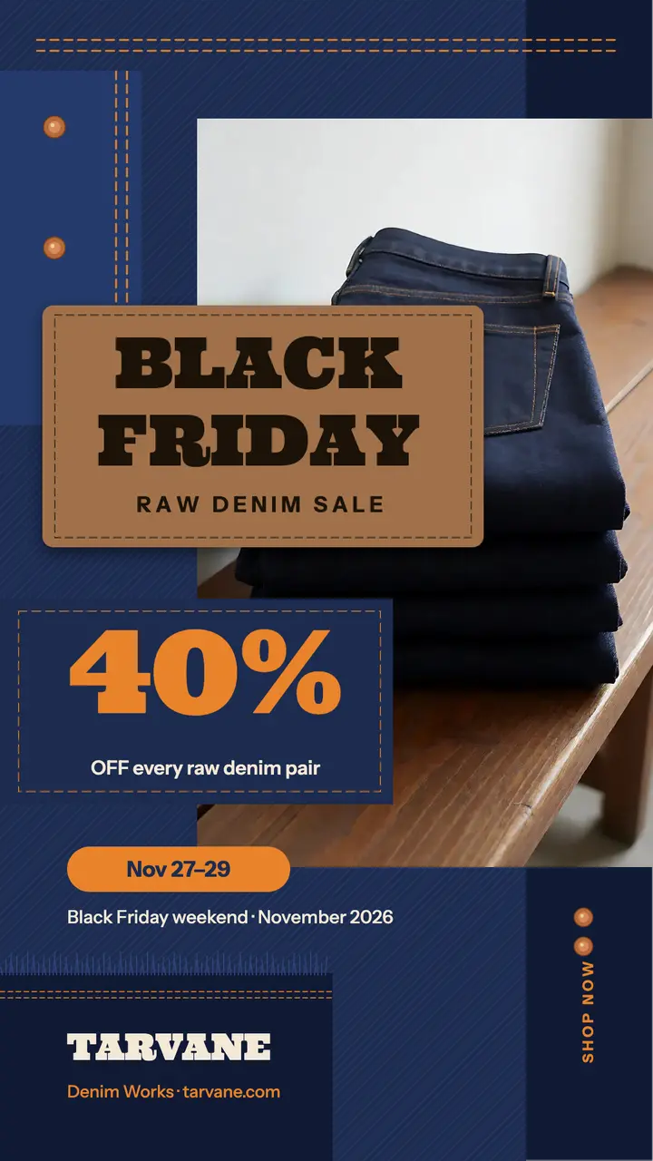 Tarvane Denim Works Black Friday story template