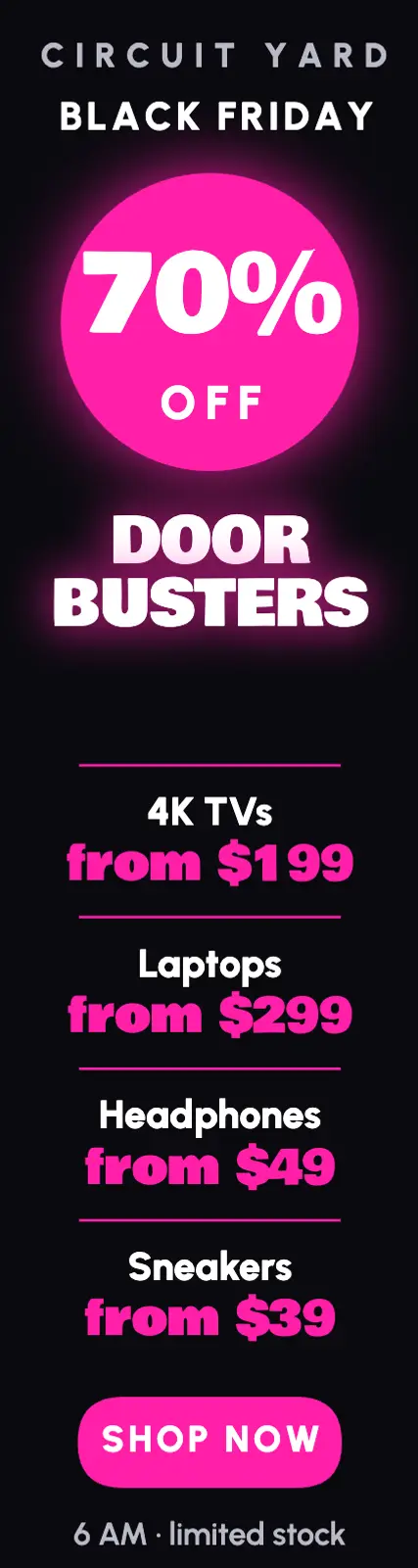 Black Friday doorbusters ad template