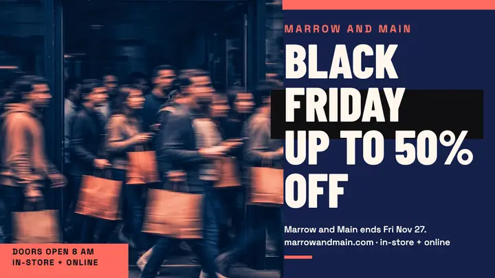Marrow and Main Black Friday duotone thumbnail template