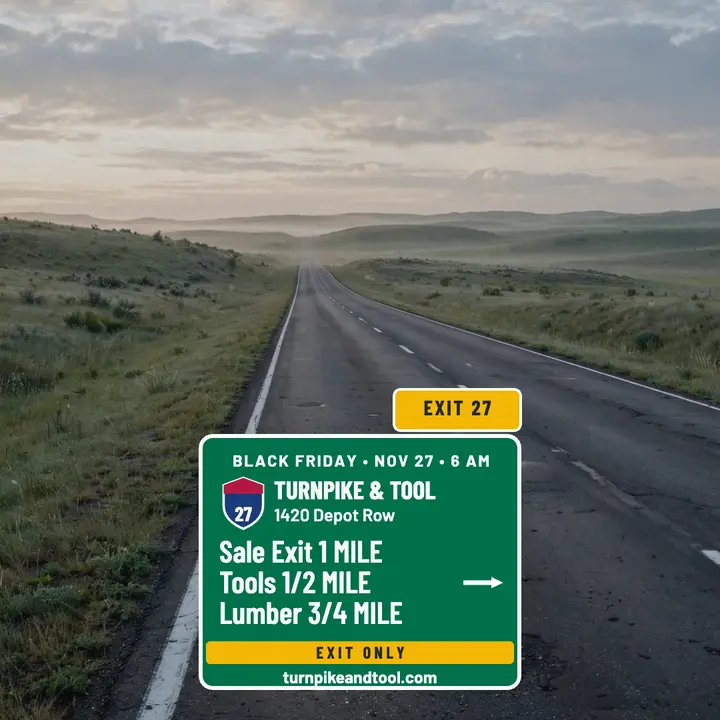 Turnpike and Tool Black Friday exit sale template
