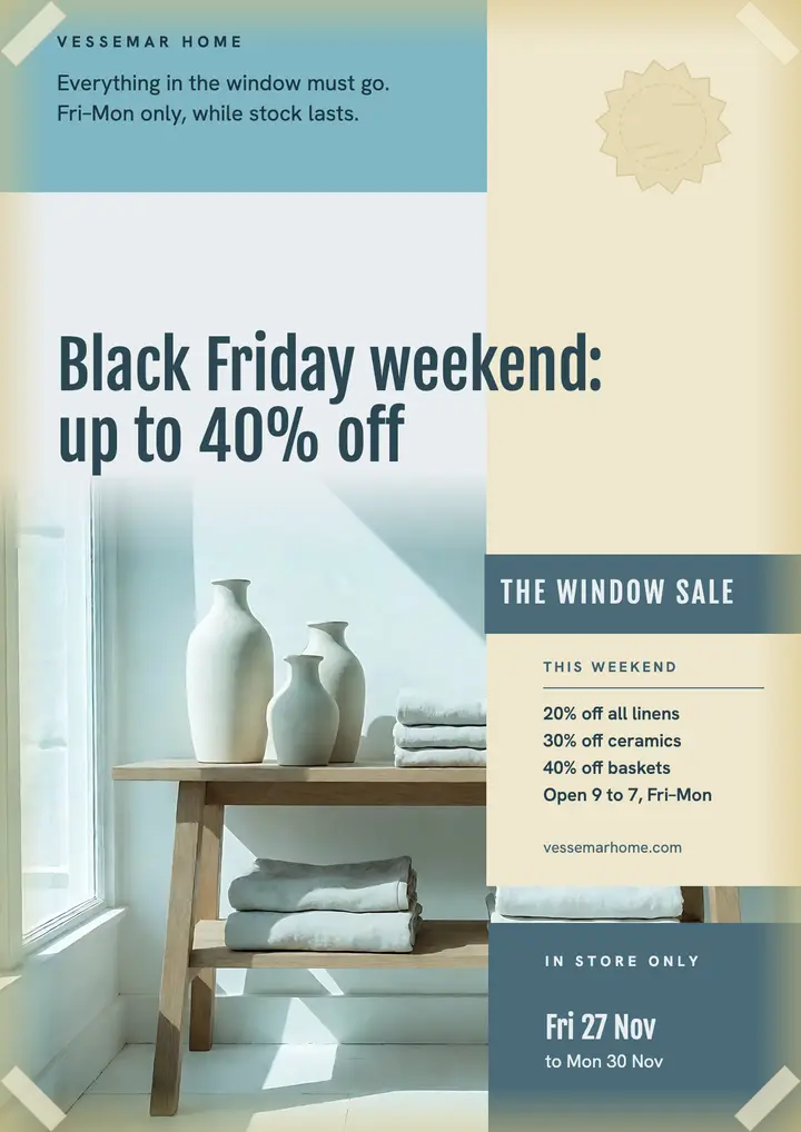 Vessemar Home Black Friday weekend sale flyer template