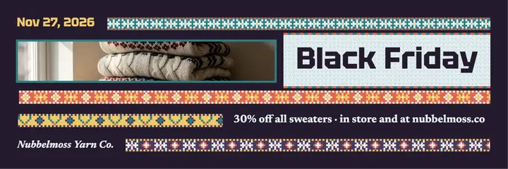Black Friday knitwear sale header, Fair Isle template