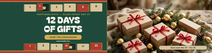 Poppyseed Gifts Black Friday countdown banner: black friday gift banner template