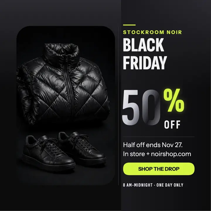 Stockroom Noir Black Friday gloss post template