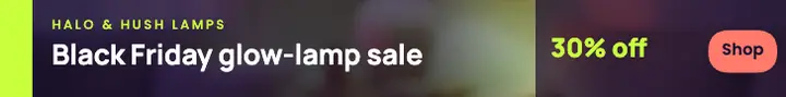 Black Friday glow lamp sale leaderboard, acid blur template