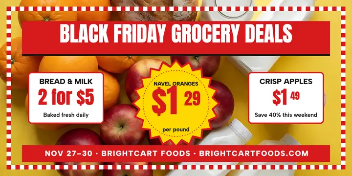 Brightcart Black Friday grocery deals post: black friday grocery post template