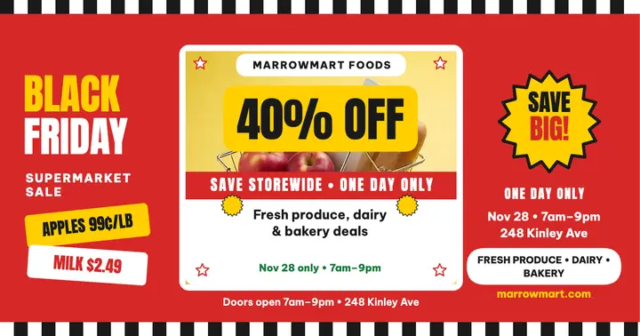 Marrowmart Black Friday grocery sale post template