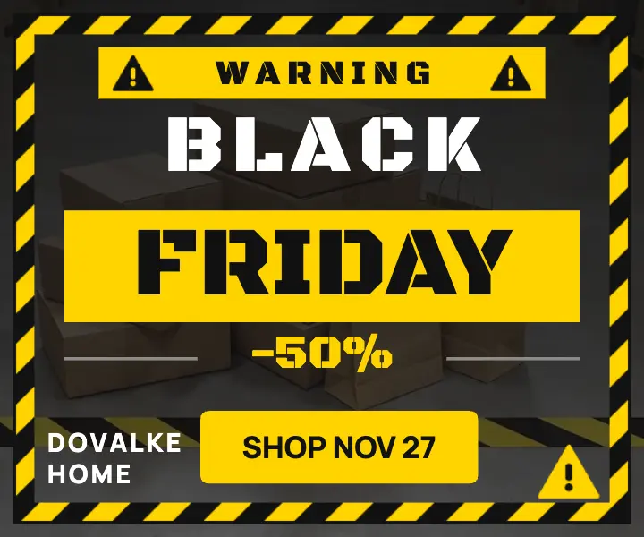 Black Friday warning sign display ad, home goods template