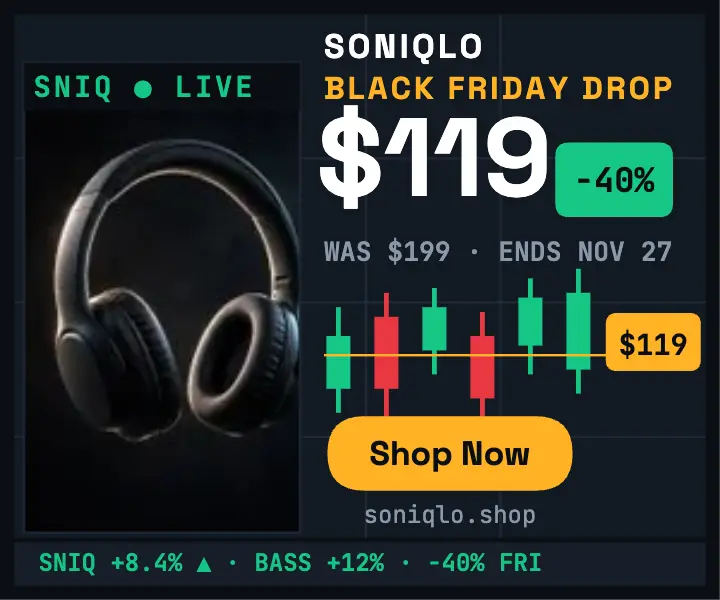 Soniqlo Black Friday headphone drop ad template