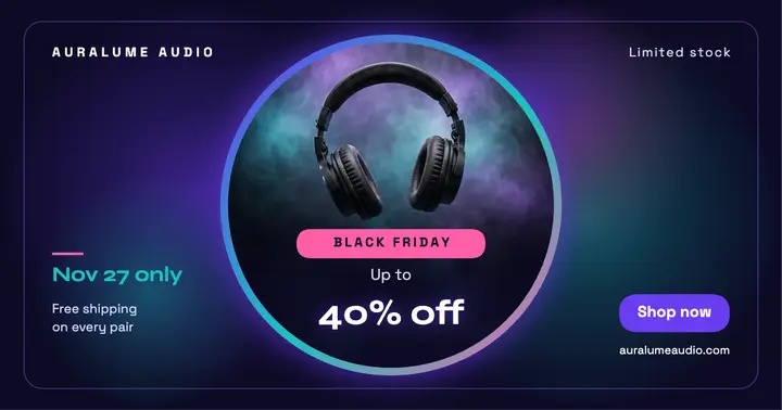 Auralume Audio Black Friday headphones aurora post template