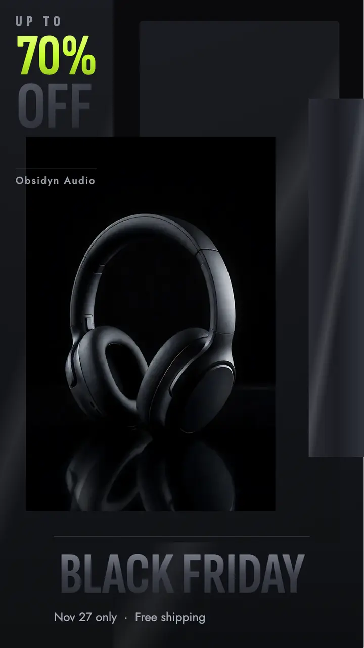 Black Friday headphones sale story template