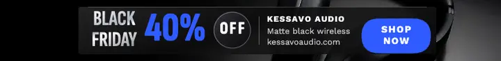 Kessavo Audio Black Friday headphones leaderboard ad template