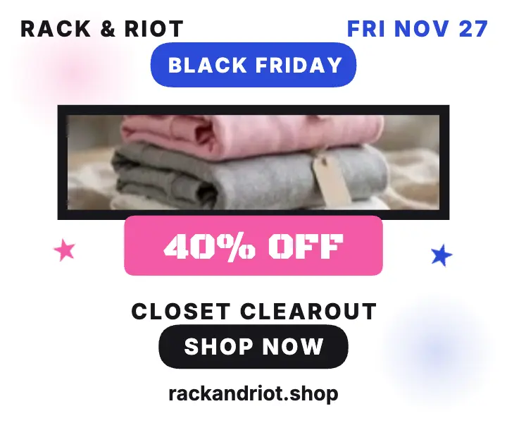 Rack and Riot Black Friday hoodie ad: black friday sale ad template