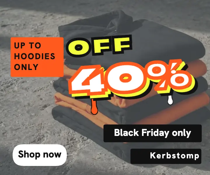 Kerbstomp Black Friday hoodie sale ad: black friday hoodie ad template