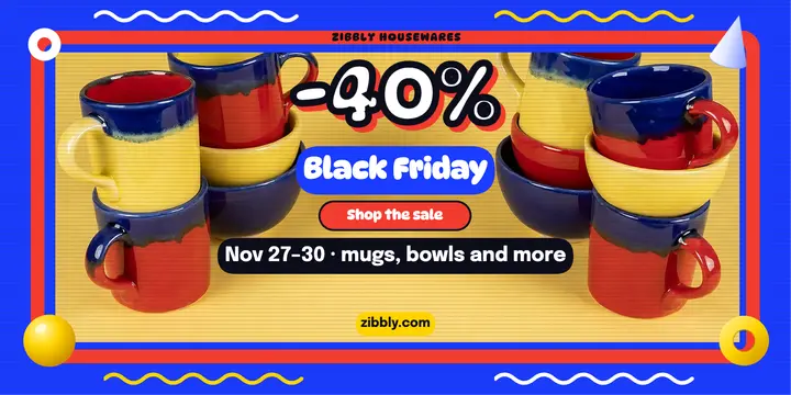 Zibbly Housewares Black Friday 40% off post: black friday sale post template