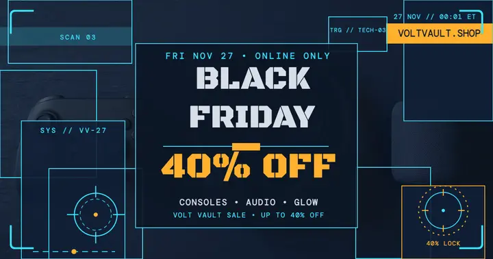 Volt Vault Black Friday tech sale post template
