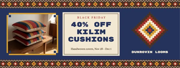 Black Friday kilim cushion sale cover template