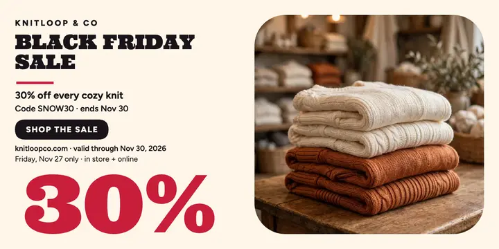 Knitloop Black Friday knit sale post template
