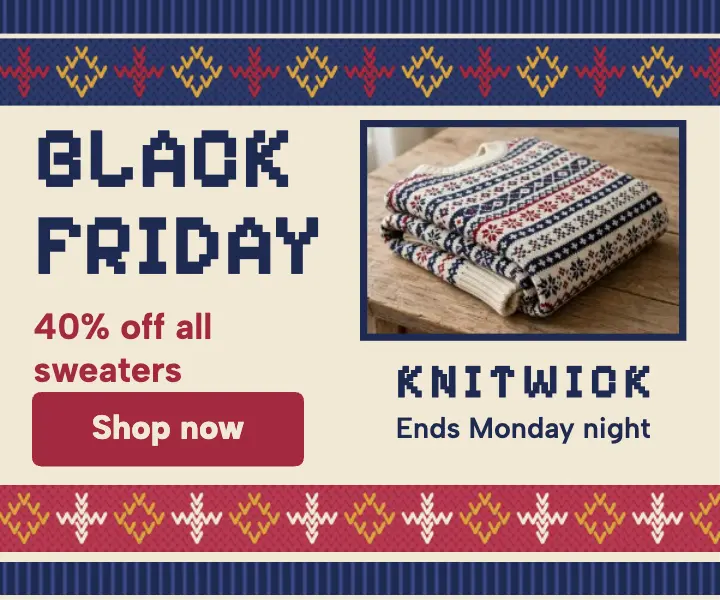 Knitwick Black Friday sweater sale ad template