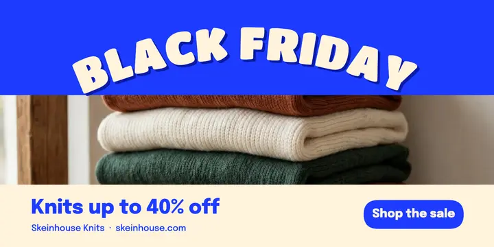 Black Friday knitwear sale, warped type X post template