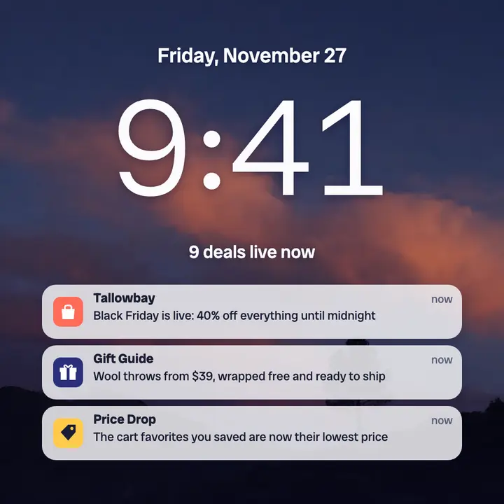 Tallowbay Black Friday lock screen post template