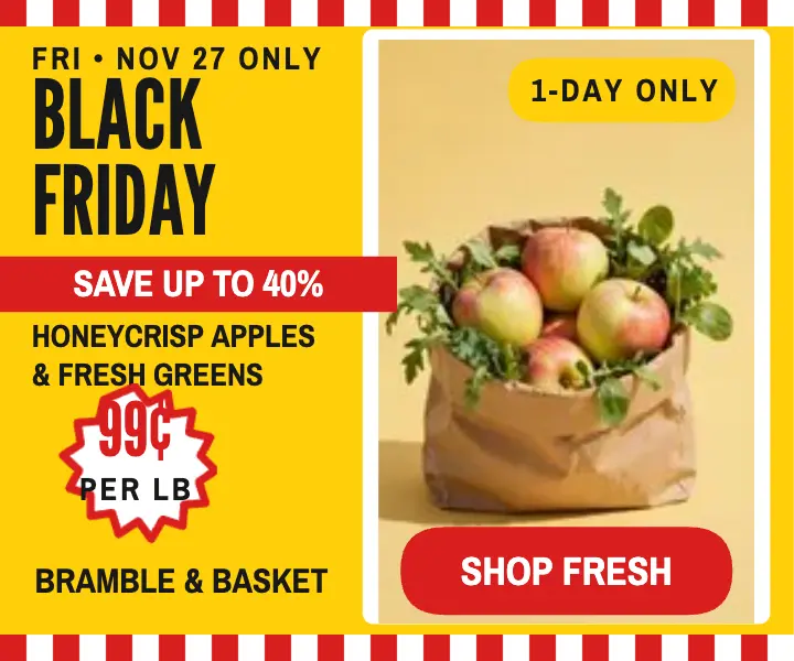 Bramble and Basket Black Friday produce sale ad template