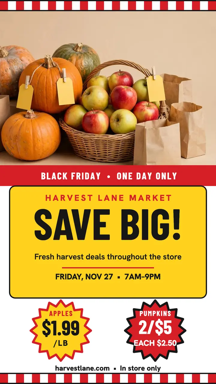 Harvest Lane Black Friday sale story template