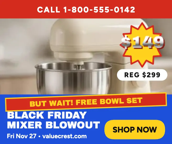 Valuecrest Black Friday mixer blowout ad template