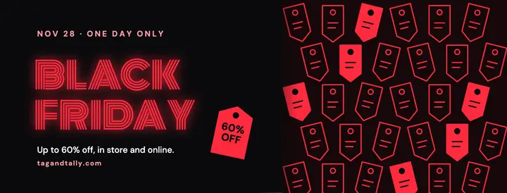 Neon price tag Black Friday cover template