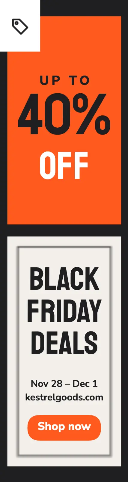 Black Friday orange skyscraper ad template