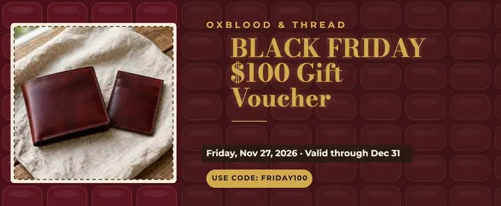 Oxblood and Thread Black Friday voucher template