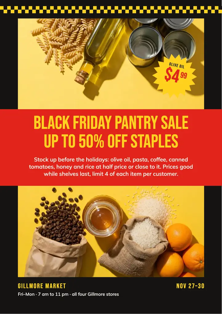 Gillmore Market Black Friday pantry flyer template
