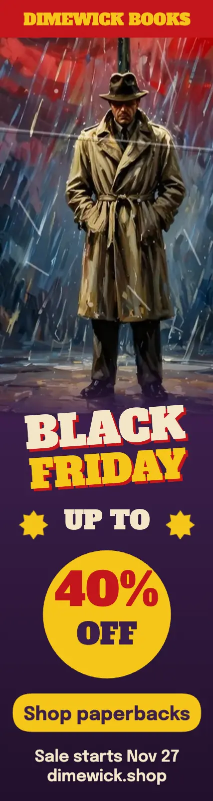 Dimewick Books Black Friday skyscraper ad template