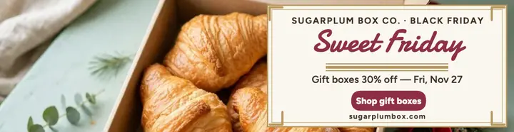 Sugarplum Black Friday pastry box ad template