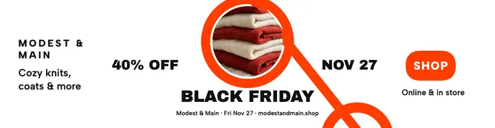 Modest and Main Black Friday billboard template