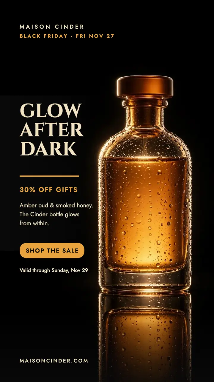 Maison Cinder Black Friday perfume story: black friday perfume sale template