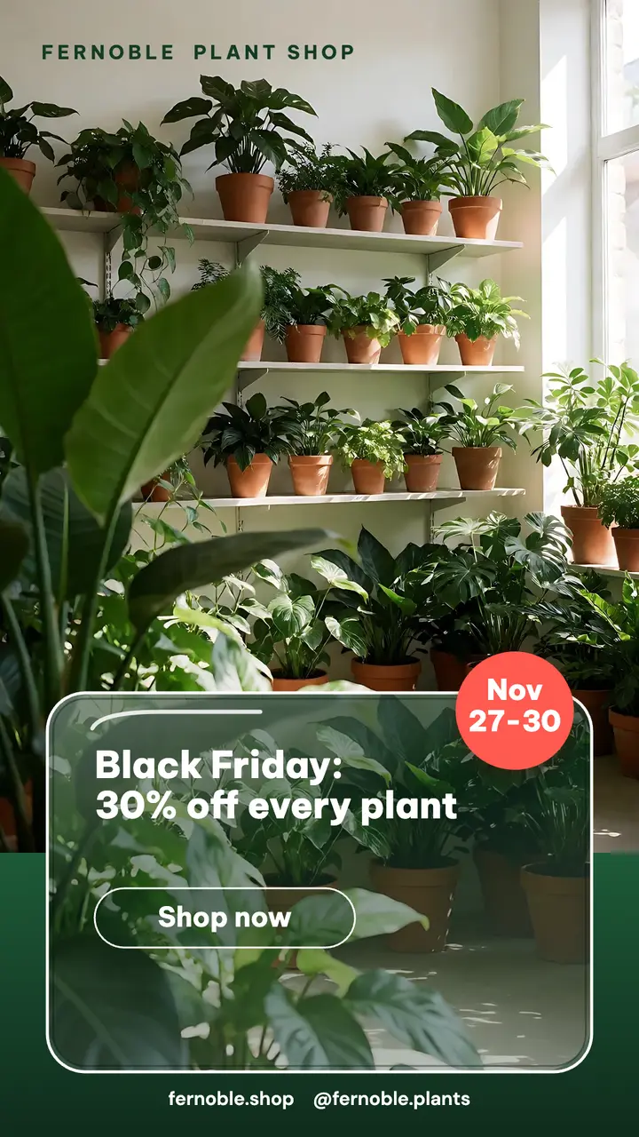 Fernoble Black Friday plant sale story template