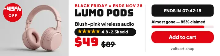 Voltcart Lumo Pods Black Friday billboard template